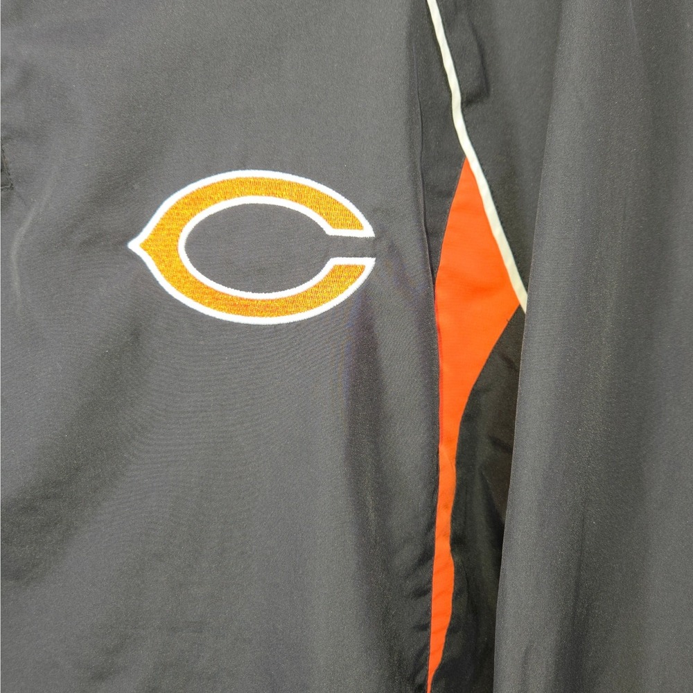 Holloway Chicago Bears Pullover Windbreaker Jacket Men's Large Black‎ Orange NFL
